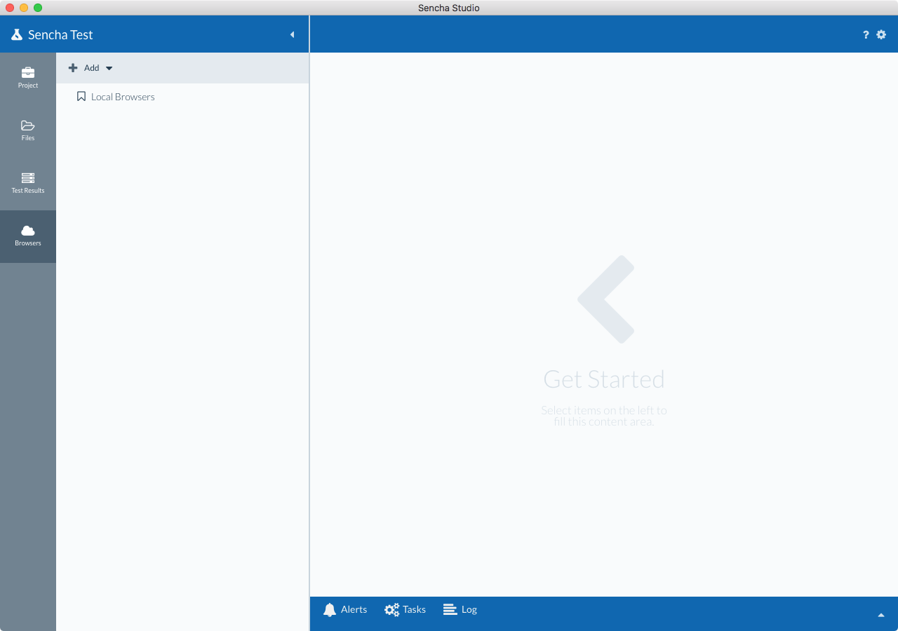 Browsers tab in Sencha Studio